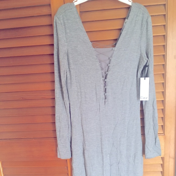 Dex long sleeve grey midi dress NWT - Picture 1 of 3